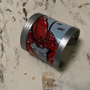 3” cuff bracelet hand crafted from license plate Maine